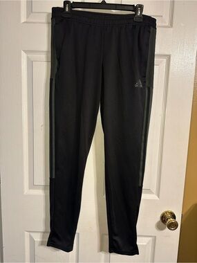 adidas Men’s Black Joggers with Dark Gray Side Stripes